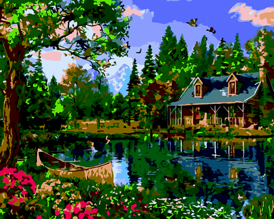 Картина за номерами Будиночок у лісі 40х50 см ART Line ZB.64100 фото