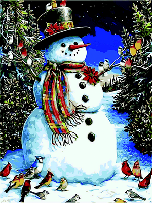 Картина по номерам Снеговик в цилиндре 40х50 см ART Line ZB.64116 фото